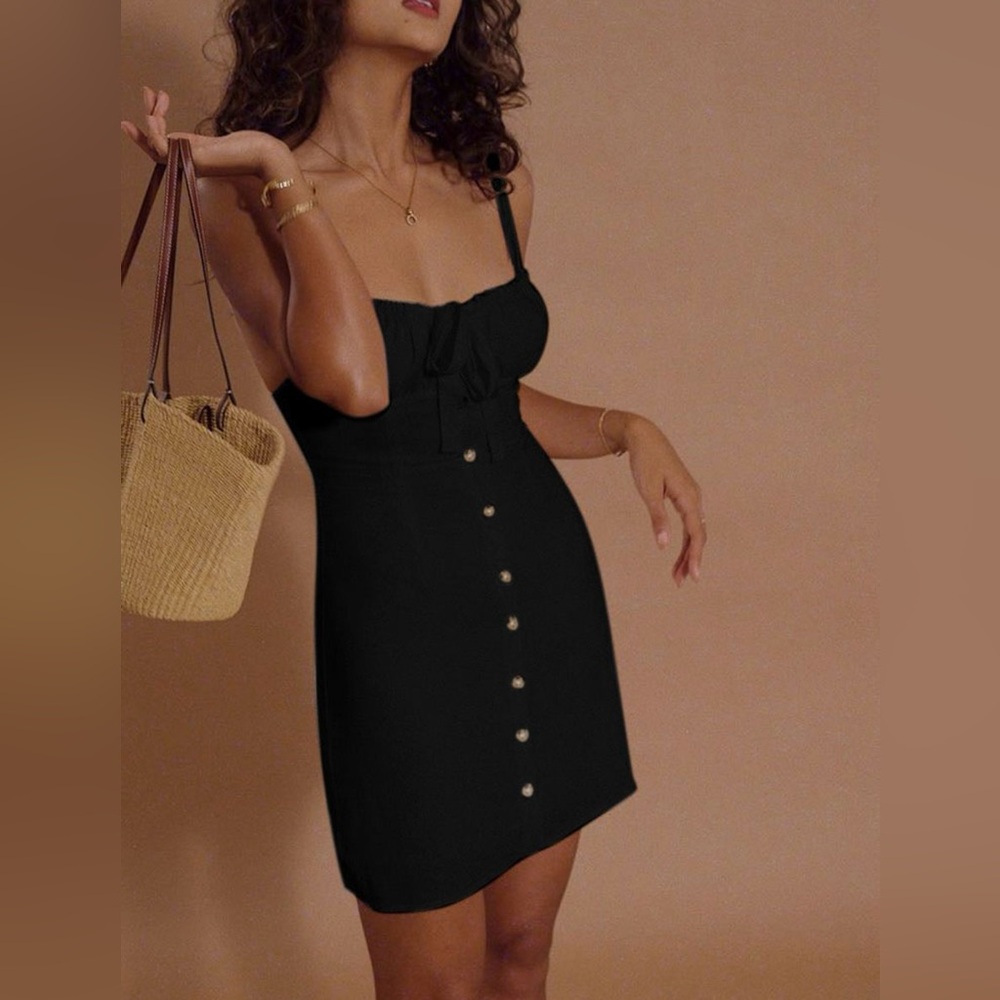 Darling Linen Plain Mini Dress